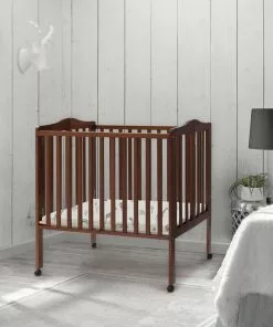 Delta Children Baby Cribs Folding Portable Mini Baby Crib With 1.5-inch Mattress