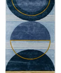 Delta Children Blue Abstract Hand-Tufted Area Rug 5x8