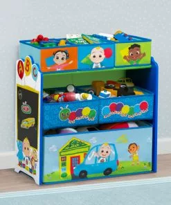 Delta Children Storage CoComelon 6 Bin Design And Store Toy Organizer