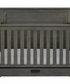Simmons Kids Caden 6-in-1 Convertible Crib With Trundle Drawer Baby Cribs
