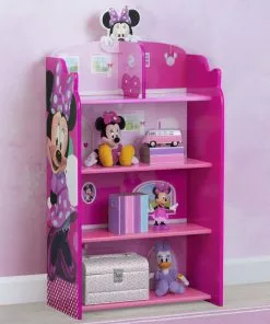 Delta Children Minnie Mouse Wooden Playhouse 4-Shelf Bookcase For Kids