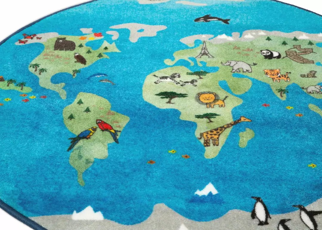 Delta Children World Map Round Area Rug For Kids, 39-Inch 5 Delta Children World Map Round Area Rug For Kids, 39-Inch