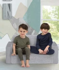 Delta Children Cozee Flip-Out Sherpa And Suede 2-in-1 Convertible Sofa To Lounger For Kids What's New