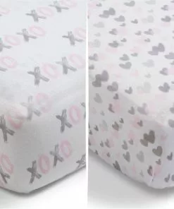 Delta Children What's New Hearts N Kisses Fitted Crib Sheets - 2 Pack