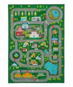 Delta Children Extra Large Road Map Activity Rug For Girls And Boys - 78-inch L X 54-inch W