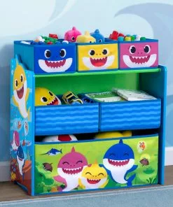 Delta Children Baby Shark Design & Store 6 Bin Toy Storage Organizer