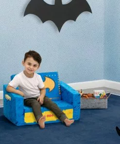 Delta Children Batman Cozee Flip-Out Chair - 2-in-1 Convertible Chair To Lounger For Kids