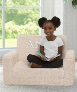 Delta Children Personalized Cozee Flip-Out Sherpa 2-in-1 Convertible Chair To Lounger For Kids What's New