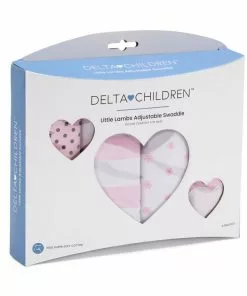 Delta Children Little Lambs Adjustable Swaddle Wrap - Size Small/Medium, Fits Babies 0-3 Months/7-14 Lbs., 4-Pack