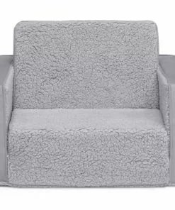 Delta Children Cozee Flip-Out Sherpa And Suede 2-in-1 Convertible Chair To Lounger For Kids Kids’ Chairs