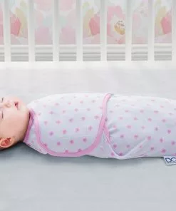 Delta Children Little Lambs Adjustable Swaddle Wrap - Size Large, Fits Babies 3-6 Months/14-18 Lbs., 3-Pack