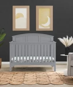 Delta Children Sweet Beginnings Sage Curve Top 6-in-1 Convertible Crib