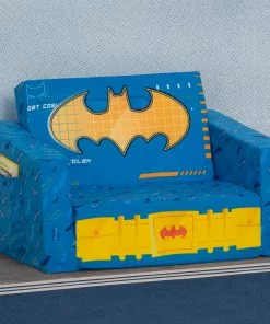 Delta Children Batman Cozee Flip-Out Chair - 2-in-1 Convertible Chair To Lounger For Kids