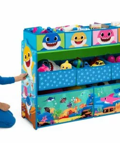 Delta Children Storage Baby Shark Deluxe 9 Bin Design And Store Toy Organizer