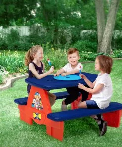 Delta Children What's New PAW Patrol 4 Seat Activity Picnic Table With LEGO Compatible Tabletop