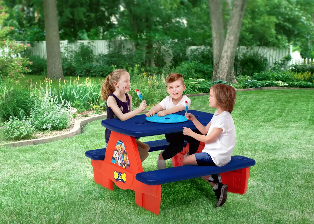Delta Children What's New PAW Patrol 4 Seat Activity Picnic Table With LEGO Compatible Tabletop 3 Delta Children What's New PAW Patrol 4 Seat Activity Picnic Table With LEGO Compatible Tabletop