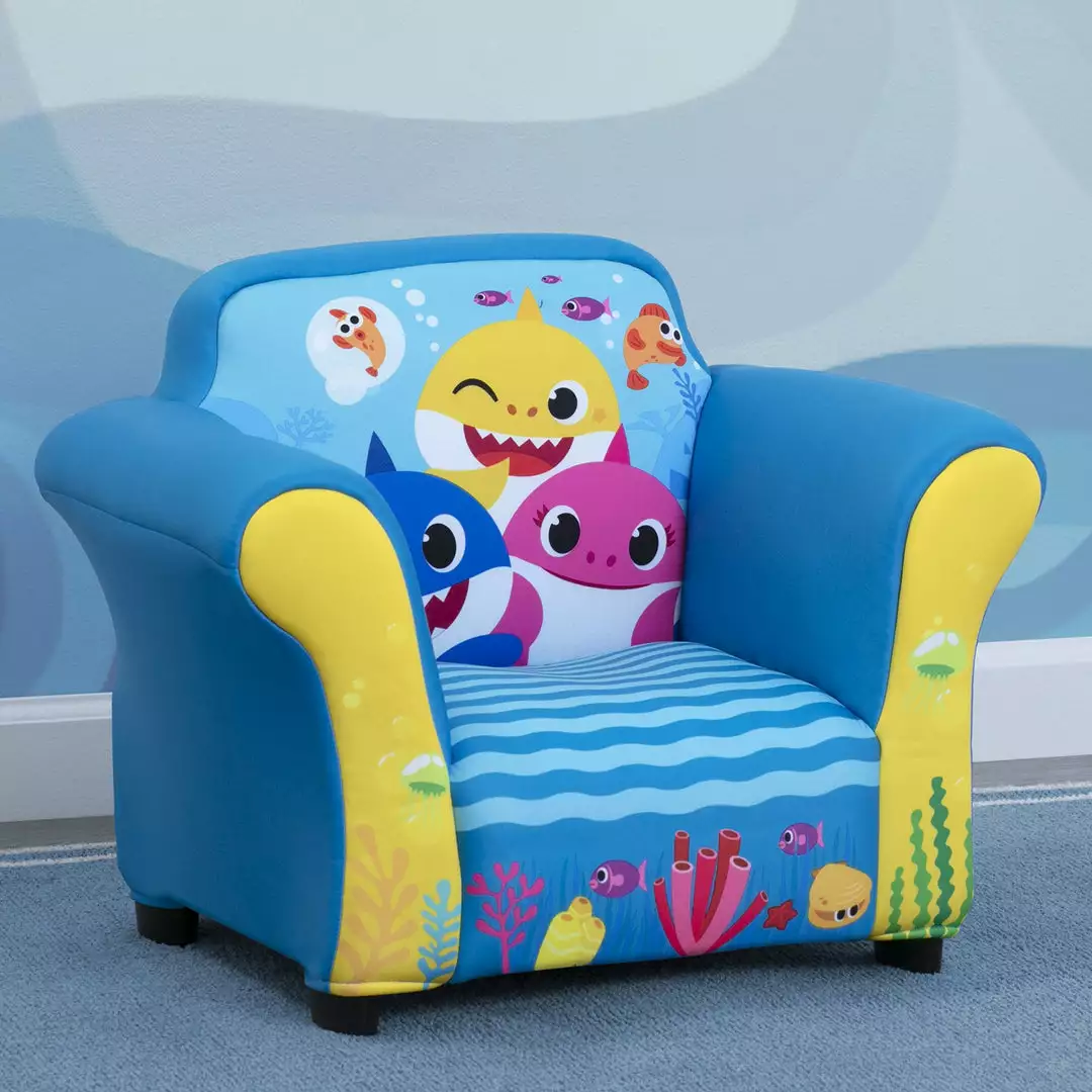 Delta Children Baby Shark Upholstered Chair With Sculpted Plastic Frame What's New 3 Delta Children Baby Shark Upholstered Chair With Sculpted Plastic Frame What's New
