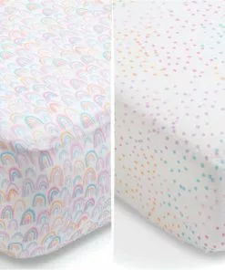 Delta Children Rainbow Confetti Fitted Crib Sheets - 2 Pack What's New