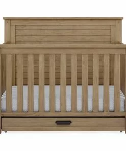 Simmons Kids Caden 6-in-1 Convertible Crib With Trundle Drawer Baby Cribs