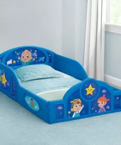 Delta Children Toddler Beds CoComelon Sleep And Play Toddler Bed With Built-In Guardrails