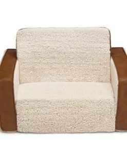 Delta Children Cozee Flip-Out Sherpa And Leather 2-in-1 Convertible Chair To Lounger For Kids What's New