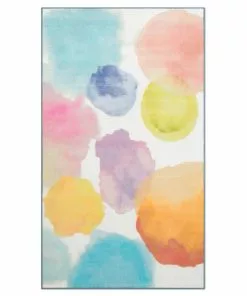 Delta Children Rugs Watercolor Rectangle Area Rug For Kids, 53-Inch X 59-Inch