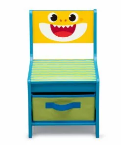 Delta Children Baby Shark Wood Art Desk And Chair Set With Dry Erase Top And Reusable Stickers Activity Desks