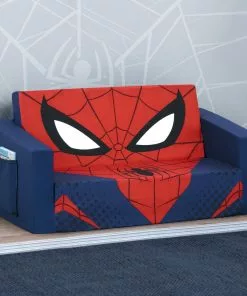 Delta Children Spider-Man Cozee Flip-Out Sofa - 2-in-1 Convertible Sofa To Lounger For Kids