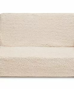 Delta Children Cozee Flip-Out Sherpa And Leather 2-in-1 Convertible Sofa To Lounger For Kids