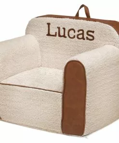 Delta Children Personalized Cozee Sherpa And Faux Leather Chair For Kids