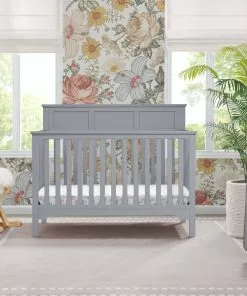 Delta Children Baby Cribs Sweet Beginnings Hart Flat Top 6-in-1 Convertible Crib