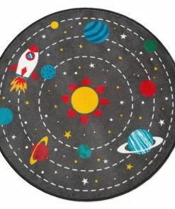 Delta Children Rugs Outer Space Round Area Rug For Kids, 39-Inch