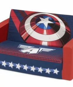Delta Children Avengers Cozee Flip-Out Sofa - 2-in-1 Convertible Sofa To Lounger For Kids