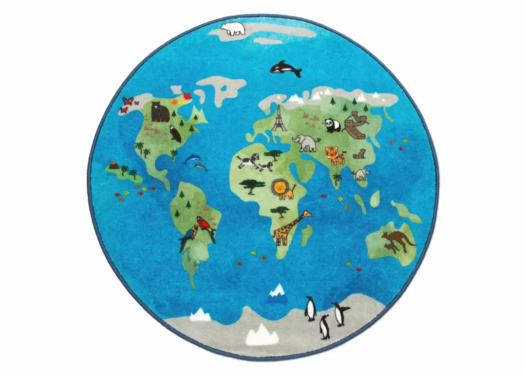Delta Children World Map Round Area Rug For Kids, 39-Inch 4 Delta Children World Map Round Area Rug For Kids, 39-Inch