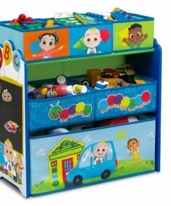 Delta Children Storage CoComelon 6 Bin Design And Store Toy Organizer