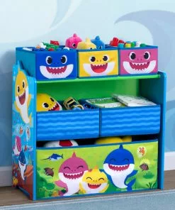 Delta Children Baby Shark Design & Store 6 Bin Toy Storage Organizer