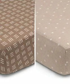 Delta Children What's New Neutral Boho Fitted Crib Sheets - 2 Pack