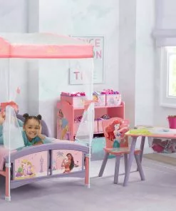 Delta Children Princess Plastic Toddler Bed With Canopy Toddler Beds