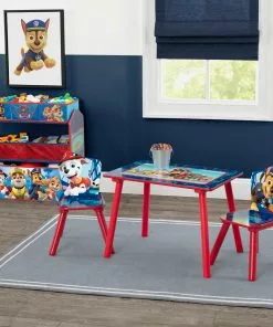 Delta Children Nick Jr. PAW Patrol 4-Piece Playroom Solution – Set Includes Table And 2 Chairs And 6-Bin Toy Organizer