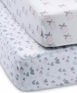 Delta Children What's New Hearts N Kisses Fitted Crib Sheets - 2 Pack