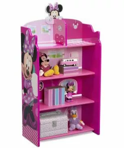 Delta Children Minnie Mouse Wooden Playhouse 4-Shelf Bookcase For Kids