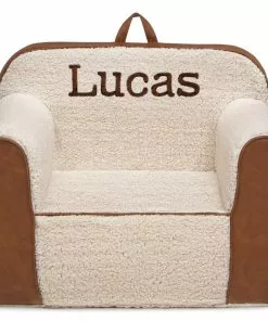 Delta Children Personalized Cozee Sherpa And Faux Leather Chair For Kids