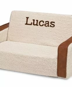 Delta Children Personalization Personalized Cozee Flip-Out Sherpa And Leather 2-in-1 Convertible Sofa To Lounger For Kids 11 Delta Children Personalization Personalized Cozee Flip-Out Sherpa And Leather 2-in-1 Convertible Sofa To Lounger For Kids