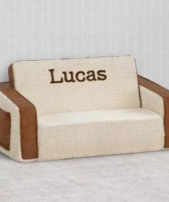 Delta Children Personalization Personalized Cozee Flip-Out Sherpa And Leather 2-in-1 Convertible Sofa To Lounger For Kids 13 Delta Children Personalization Personalized Cozee Flip-Out Sherpa And Leather 2-in-1 Convertible Sofa To Lounger For Kids