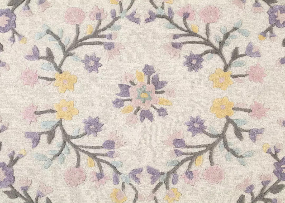 Delta Children Floral Garden Hand-Tufted Wool Blend Area Rug 5x8 6 Delta Children Floral Garden Hand-Tufted Wool Blend Area Rug 5x8