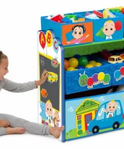 Delta Children Storage CoComelon 6 Bin Design And Store Toy Organizer