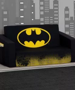 Delta Children Batman Cozee Flip-Out Sofa - 2-in-1 Convertible Sofa To Lounger For Kids Kids’ Chairs
