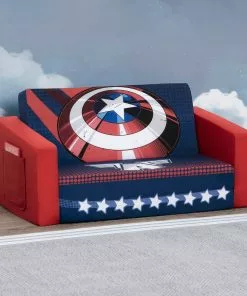 Delta Children Avengers Cozee Flip-Out Sofa - 2-in-1 Convertible Sofa To Lounger For Kids