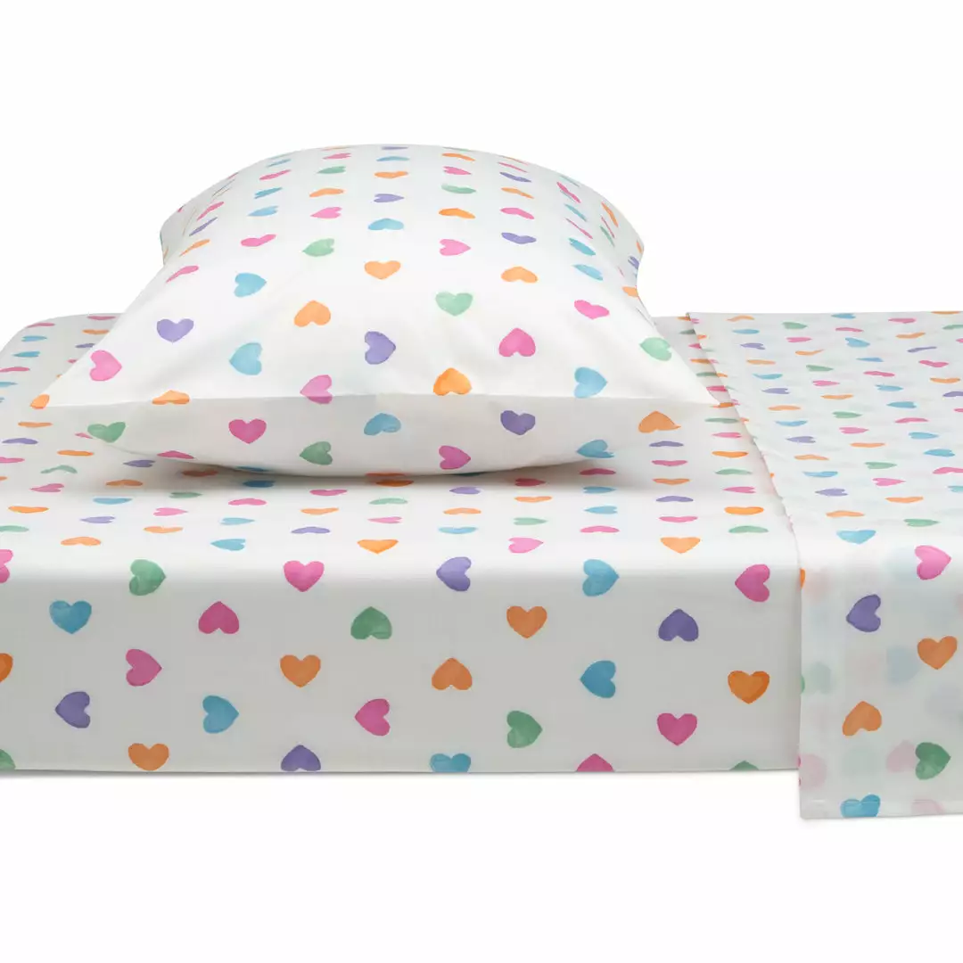 Delta Children Hearts Printed 3-Piece Twin Sheet Set 9 Delta Children Hearts Printed 3-Piece Twin Sheet Set