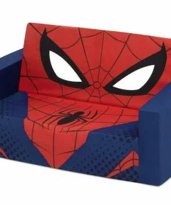 Delta Children Spider-Man Cozee Flip-Out Sofa - 2-in-1 Convertible Sofa To Lounger For Kids